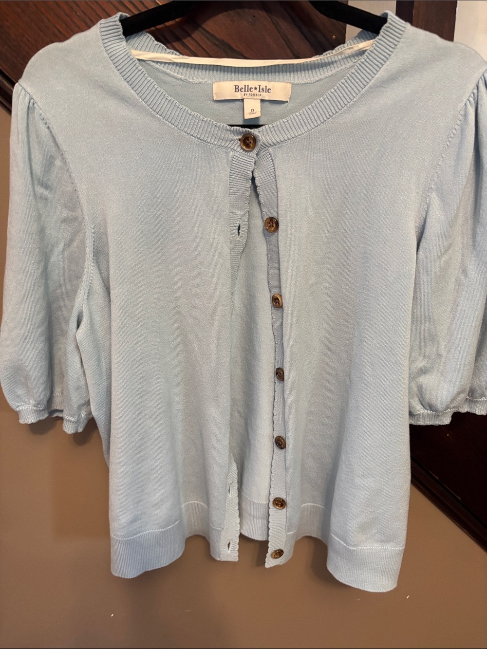 torrid Light Blue Button-Front Short Sleeve Cardigan